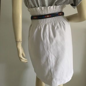 2b. Rych paper bag style skirt w/smocked waist wht